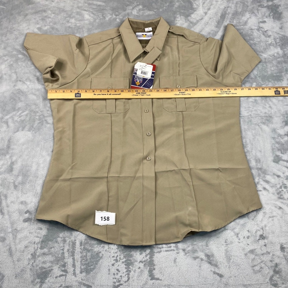 (Lot of 2) Flying Cross Uniform Silver Shirt Tan Short Sleeve Womens Size 48 NEW - Picture 7 of 12